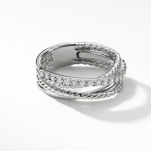 David Yurman Crossover Ring with Diamonds